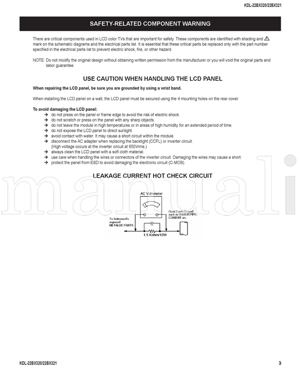Sony KDL-22BX320 KDL-22BX321 9-883-850-53 RM-YD065 AZ2-UK (32 pages) TV Service Manual