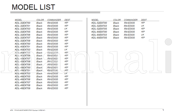 Sony KDL-32 60EX700 9-888-277-51 (78 pages) TV Service Manual