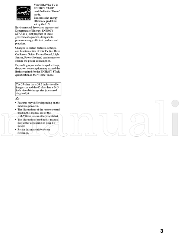 Sony KDL-60NX720 55HX820 55NX720 46HX820 46NX720 XBR-65HX929 (40 pages) TV Operating Manual