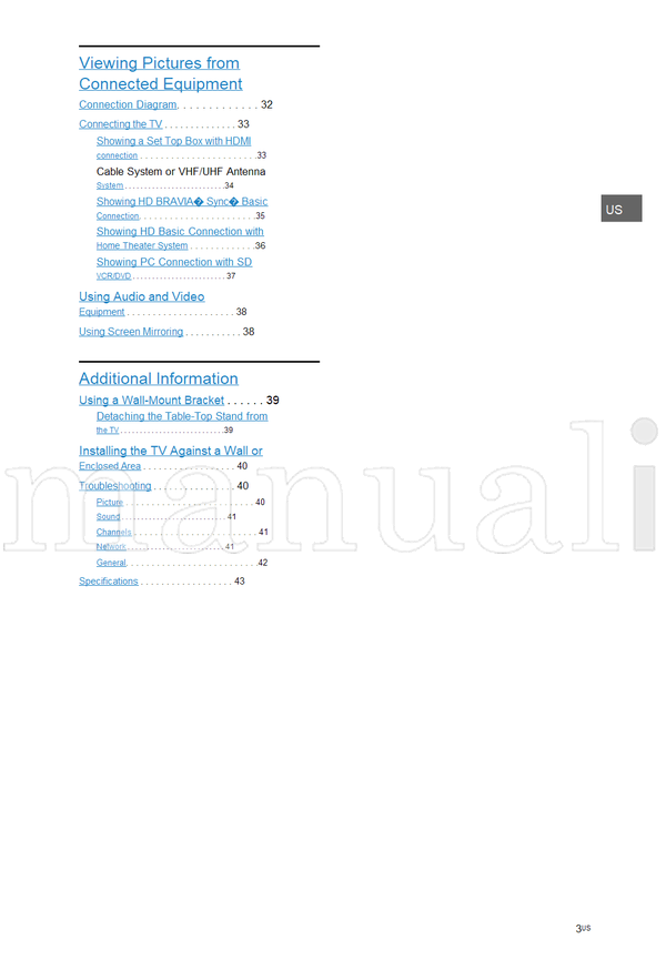 Sony KDL-48W657D 40W657D 32W607D (48 pages) TV Operating Manual