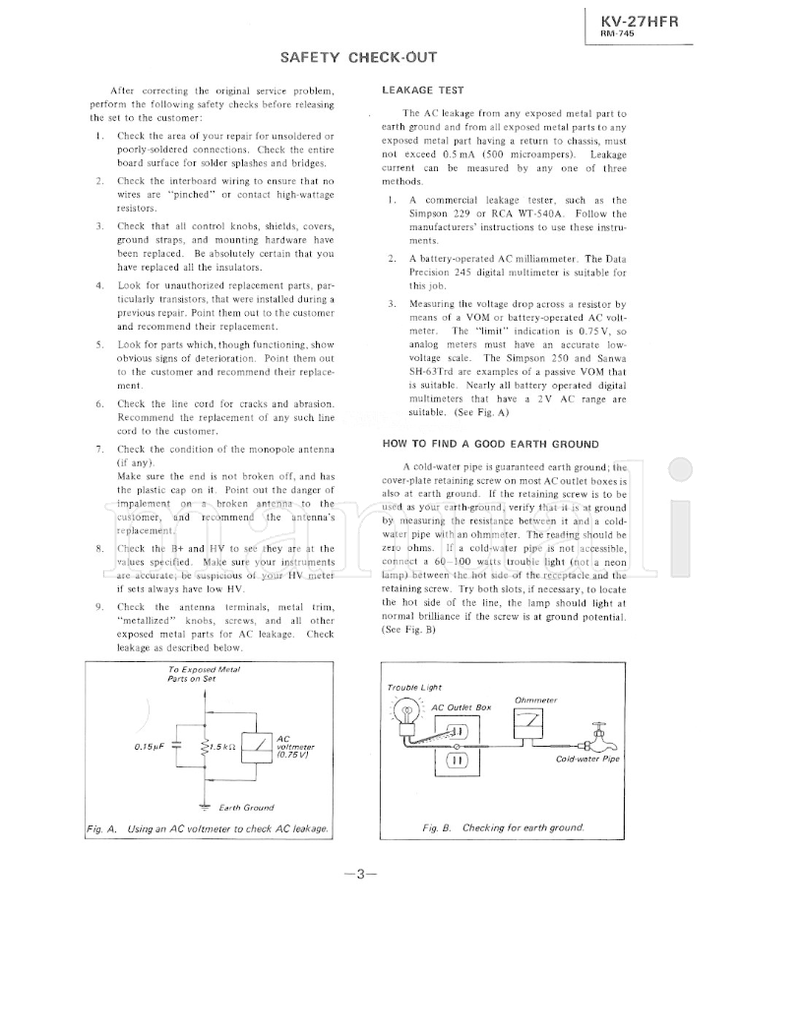 Sony TRINITRON KV-27HFR US (42 pages) TV Service Manual