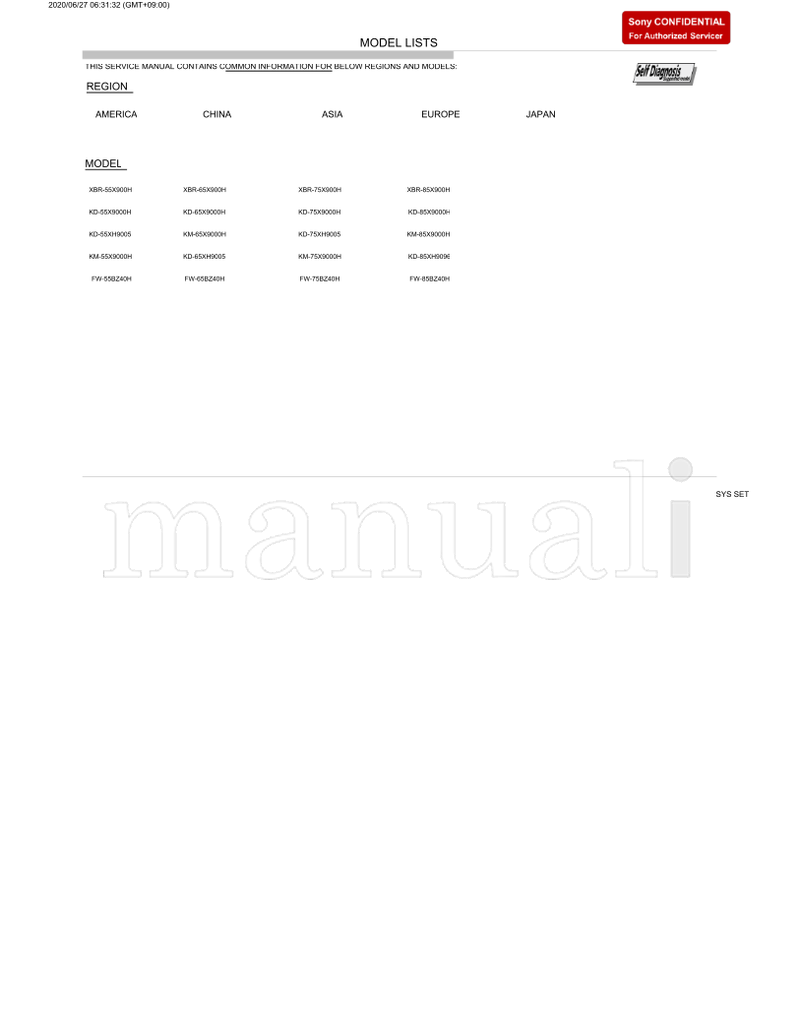 Sony XBR-55X900H (111 pages) TV Service Manual