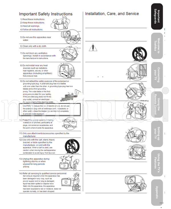 Toshiba 14AF43 20AF43 24AF43 (36 pages) TV Operating Manual