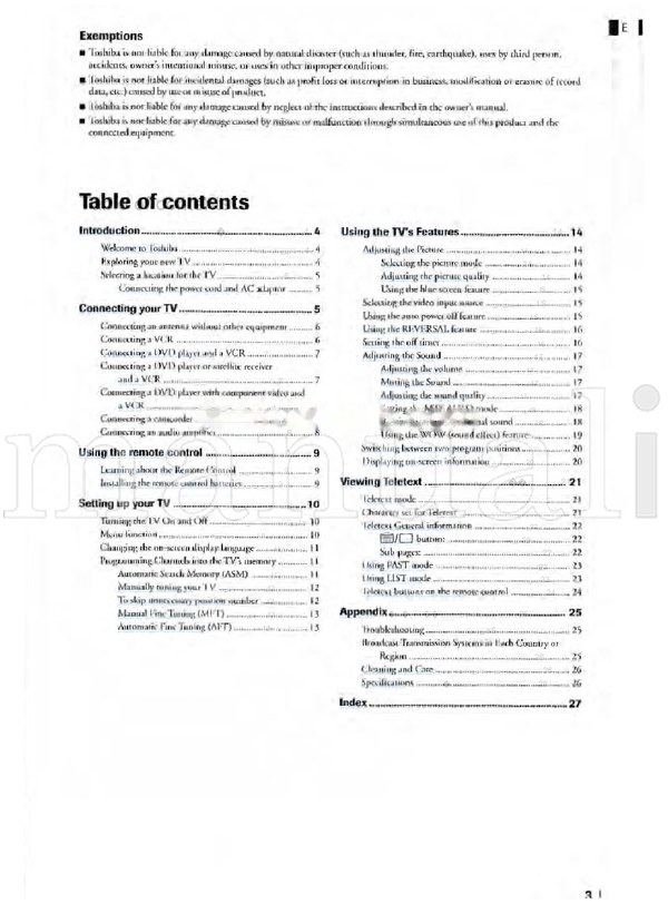 Toshiba 14VL43C (28 pages) TV Operating Manual