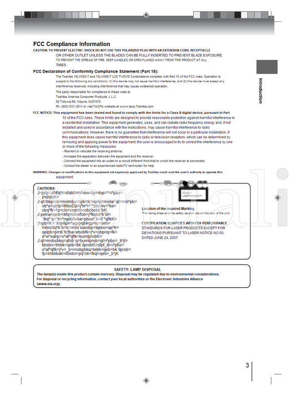 Toshiba 15LV505-T 15LV506-T (70 pages) TV/DVD Combo Operating Manual