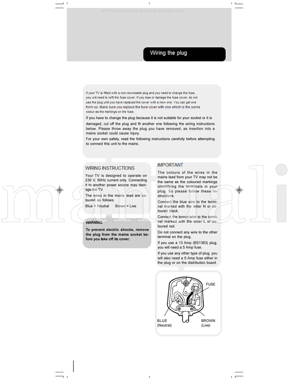 Toshiba 17WLT46B (66 pages) TV Operating Manual