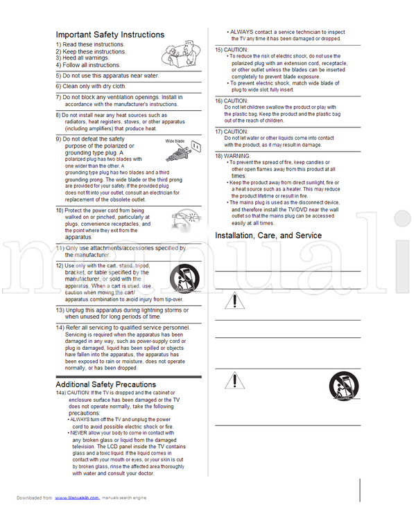 Toshiba 15CV100U 15CV101U 19CV100U 22CV100U 26CV100U 32CV100U (88 pages) TV Operating Manual