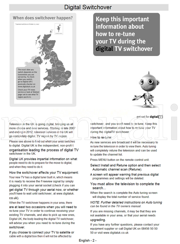 Toshiba 19DL834B (47 pages) TV Operating Manual