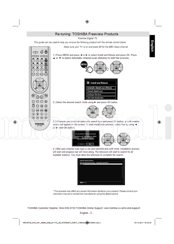 Toshiba 183340 (57 pages) TV Operating Manual