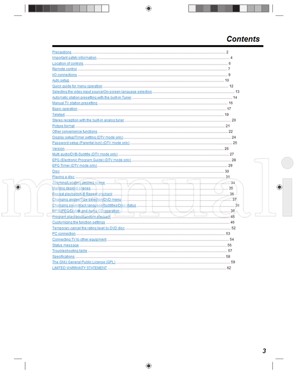 Toshiba 19DV615Y 22DV615Y 26DV615Y (65 pages) TV/DVD Combo Operating Manual