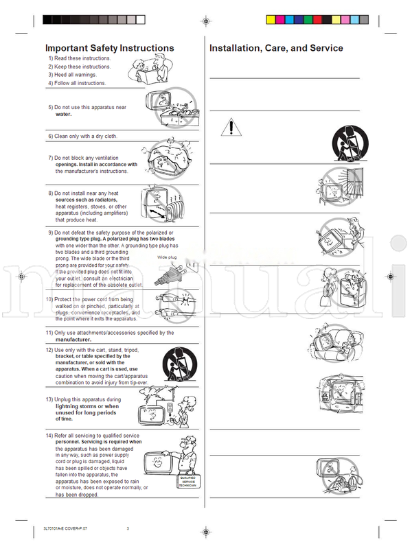 Toshiba 20A42 3L70101A-E (37 pages) TV Operating Manual