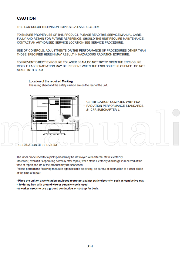 Toshiba 810-200669GR 20HLV86S (39 pages) TV/DVD Combo Service Manual