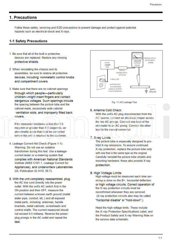 Toshiba 050-200126 21T01F 21R01F 21T01B 14R01F 14T01B 14R01B 21T01N (61 pages) TV Service Manual