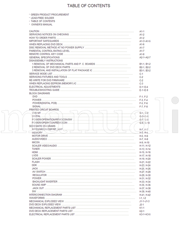 Toshiba 810-200875GR 22LV506 (68 pages) TV/DVD Combo Service Manual