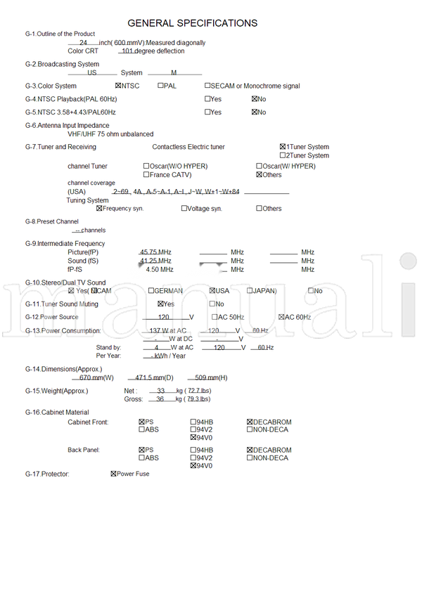 Toshiba 050-200103 24AF41 (38 pages) TV Service Manual