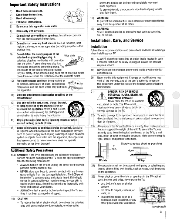 Toshiba 26AV52R (68 pages) TV Operating Manual