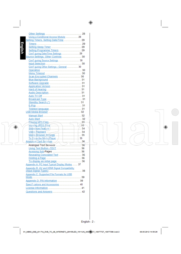 Toshiba 26DL934G (55 pages) TV Operating Manual