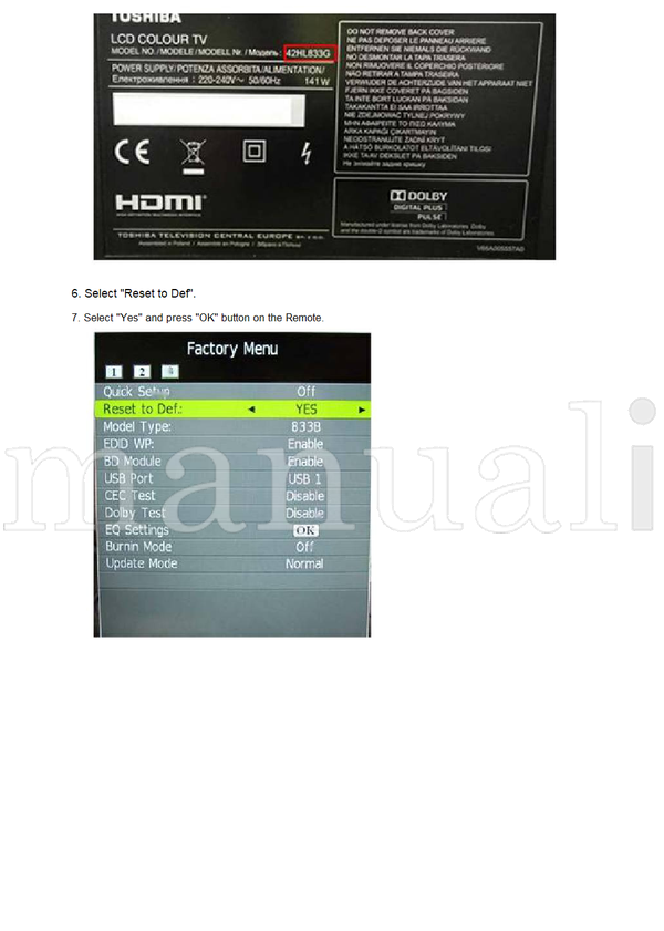 Toshiba 26EL834RB (26 pages) TV Service Manual