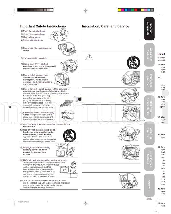 Toshiba 26HF84 30HF84 3R40121A (46 pages) TV Operating Manual