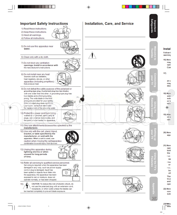 Toshiba 26HF85 30HF85 (44 pages) TV Operating Manual