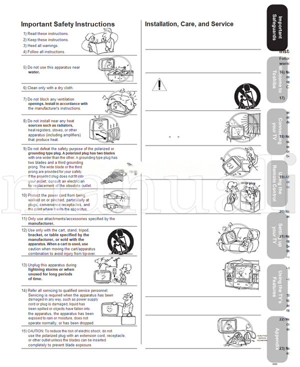 Toshiba 27A33 (32 pages) TV Operating Manual