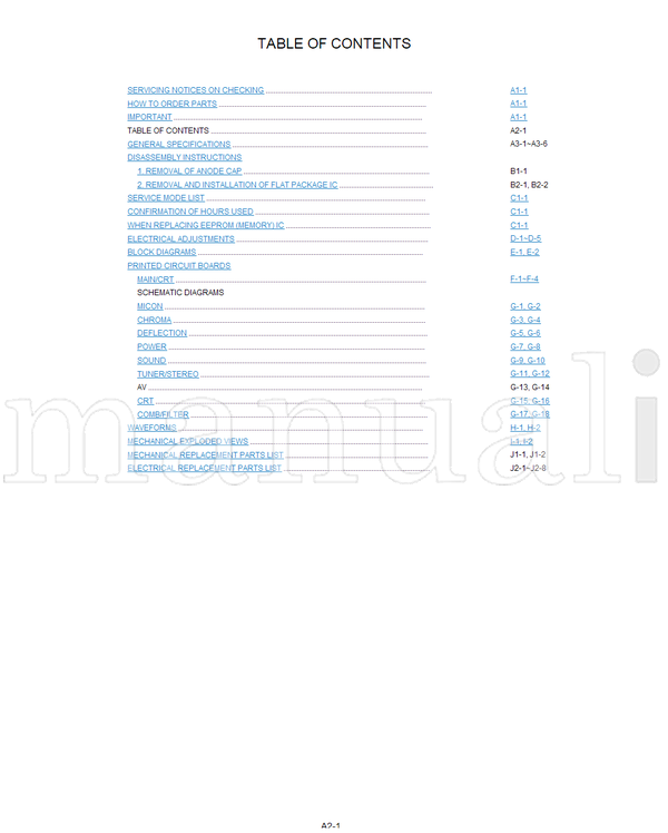 Toshiba 050-200410 27A34 (45 pages) TV Service Manual
