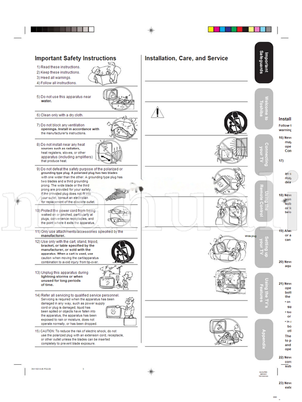 Toshiba 27AFX54 3N11601A (76 pages) TV Operating Manual