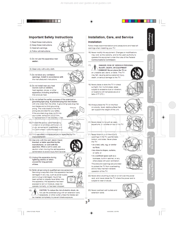 Toshiba 27D46 32D46 (76 pages) TV Operating Manual