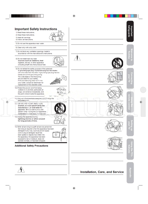 Toshiba 27DF47 163715 (30 pages) TV Operating Manual