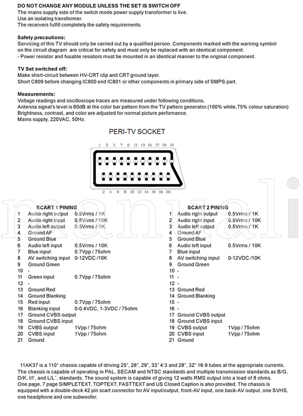Toshiba 050-200266 28N33B (90 pages) TV Service Manual
