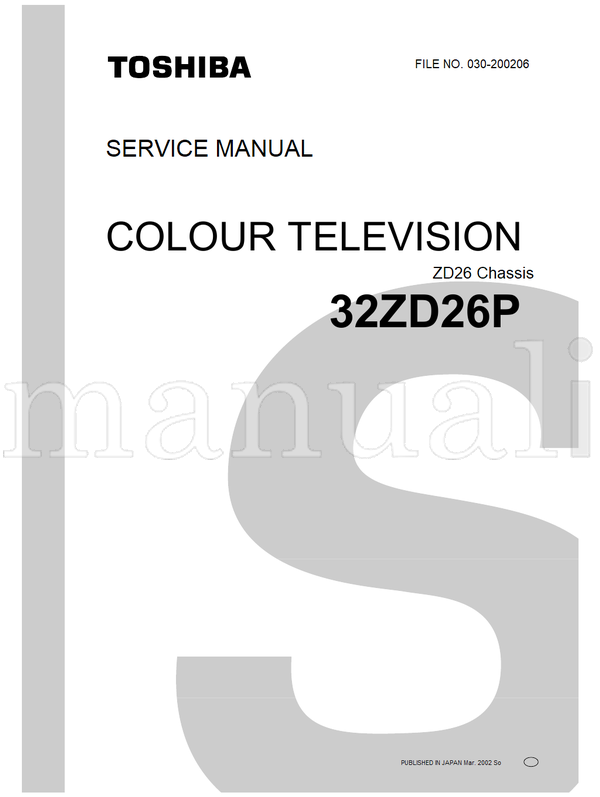 Toshiba 033-200221 28ZD26P 32ZD26P (75 pages) TV Service Manual