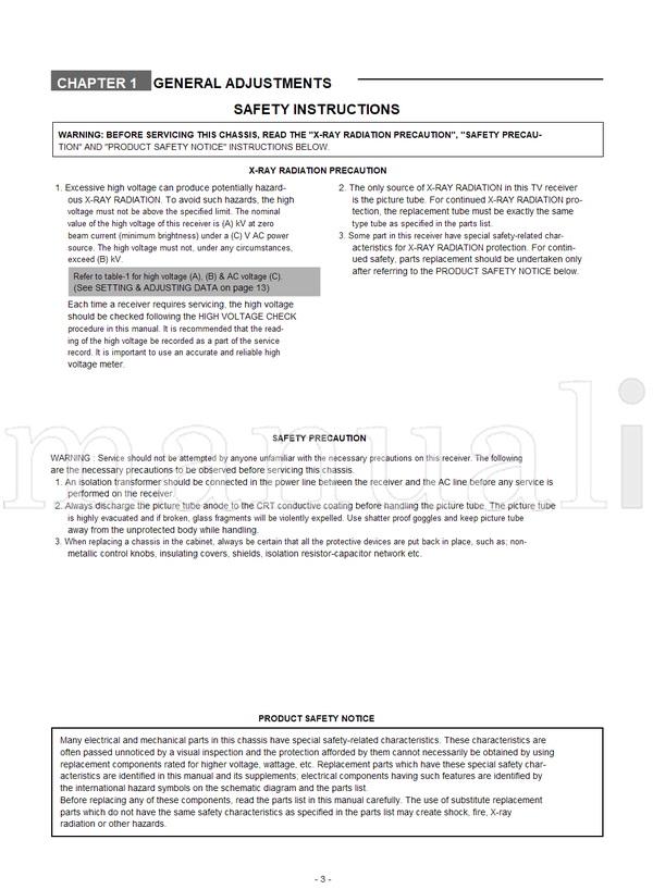 Toshiba 030-200405 28ZH46P 32ZH46P (54 pages) TV Service Manual