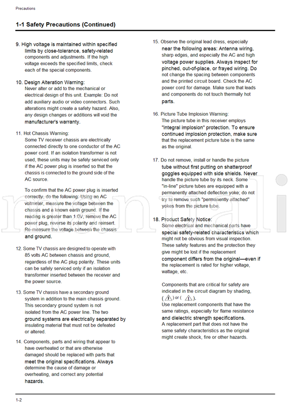 Toshiba 050-200127 29VH14P (70 pages) TV Service Manual