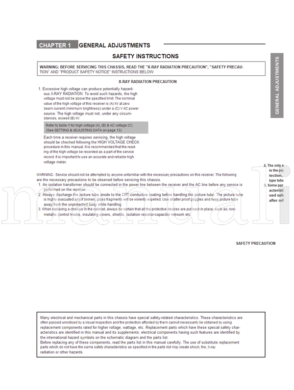 Toshiba 060-200210 29VZ6DE 29VZ6DA 29VZ6SH (47 pages) TV Service Manual