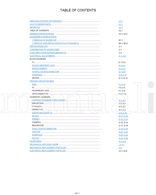 Toshiba 050-200418 30HF84 (47 pages) TV Service Manual