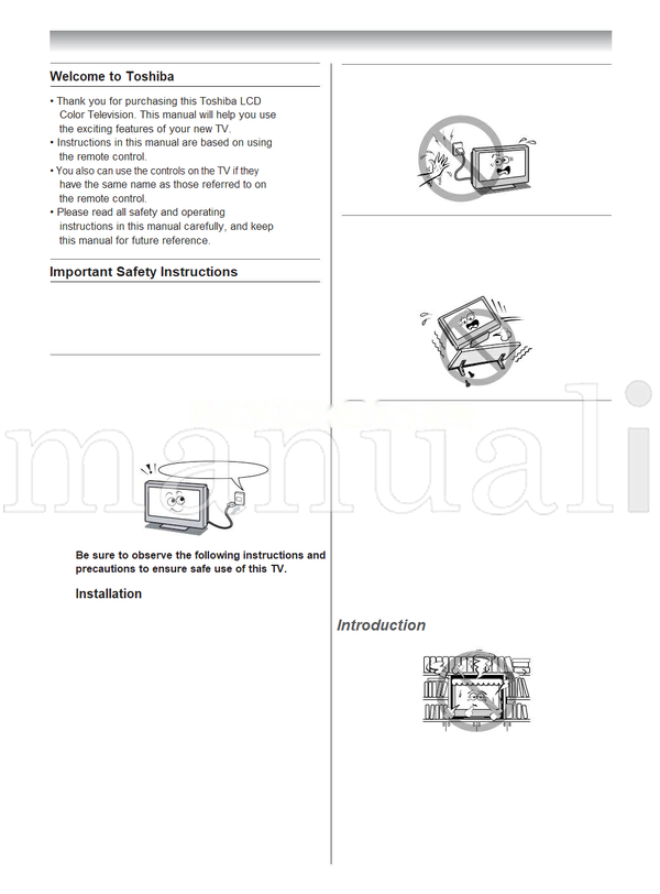 Toshiba 32A3500A 32A3500E 32A3500T 37A3500A 37A3500E 37A3500T (36 pages) TV Operating Manual