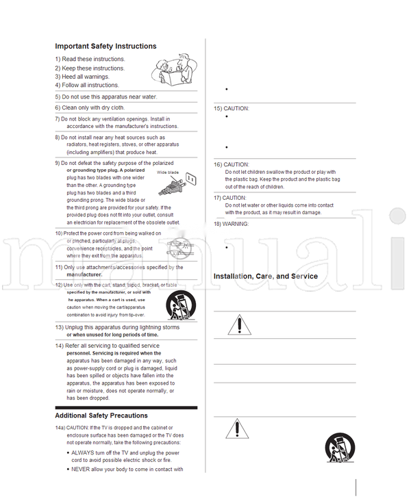 Toshiba 32E200U 32E20U 37E200U 37E20U 40E200U 40E20U HDA51C3701I (68 pages) TV Operating Manual