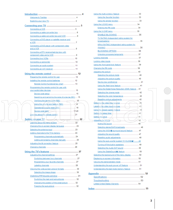 Toshiba 32HFX71 36HFX71 (56 pages) TV Operating Manual
