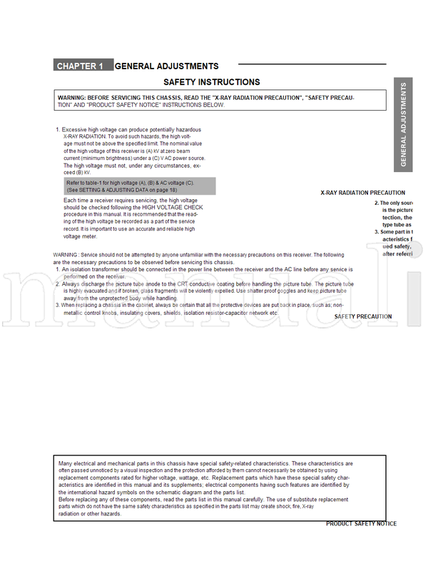Toshiba 070-200324 32SW9UA (123 pages) TV Service Manual