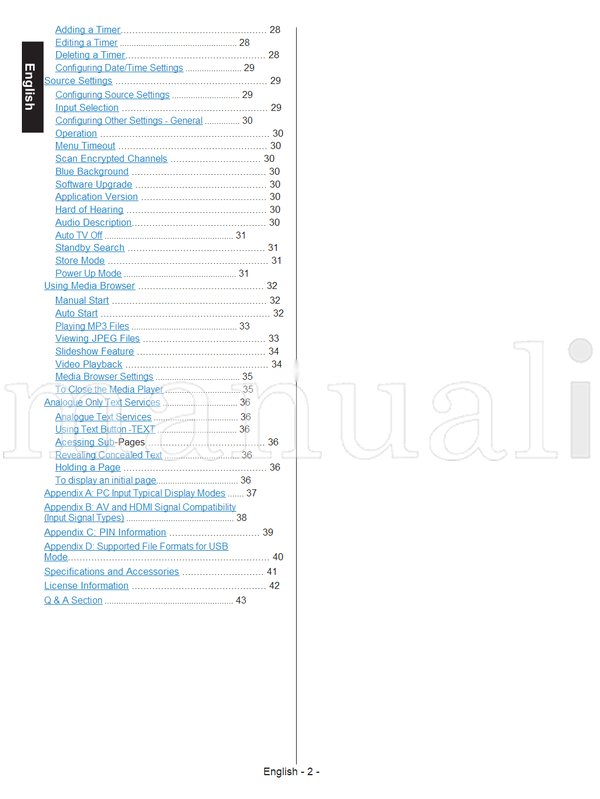 Toshiba 32W143*DG (46 pages) TV Operating Manual
