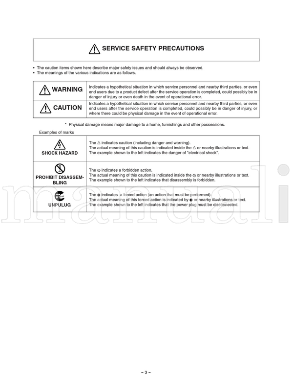 Toshiba 030-200417 32WL48P (101 pages) TV Service Manual