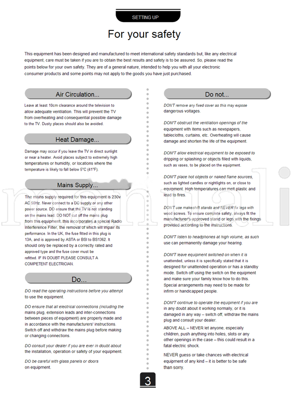 Toshiba 32ZP18Q 36ZP18Q (28 pages) TV Operating Manual