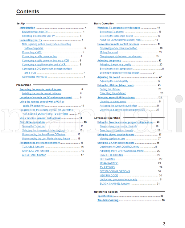 Toshiba 34AS41 (35 pages) TV Operating Manual
