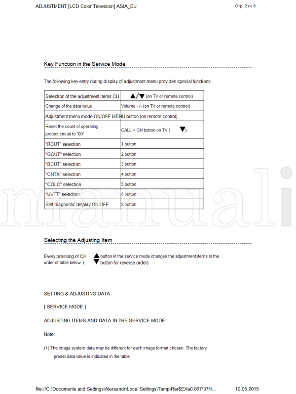 Toshiba 37HL67S (148 pages) TV Service Manual