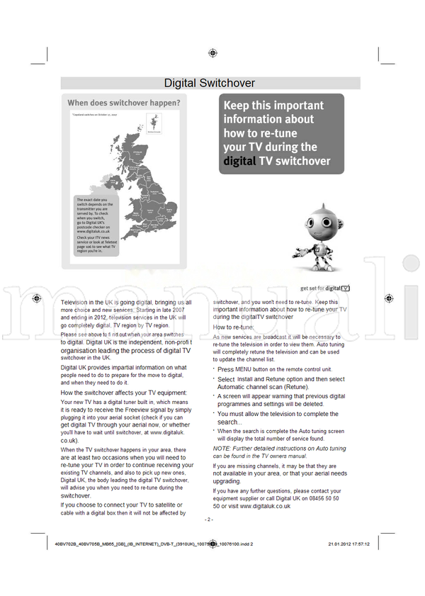 Toshiba 40BV705B (50 pages) TV Operating Manual