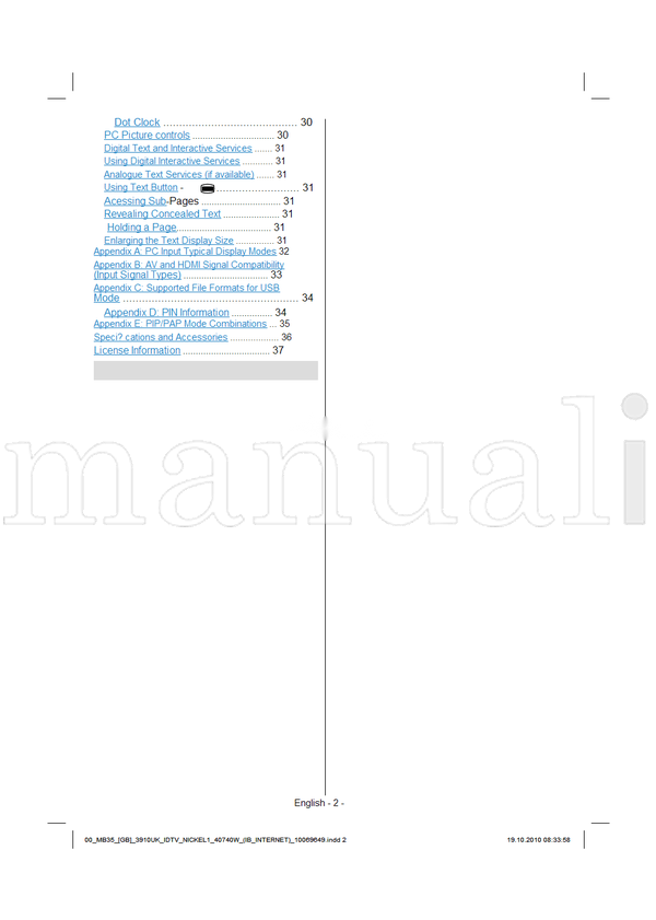 Toshiba 40KV700B (41 pages) TV Operating Manual
