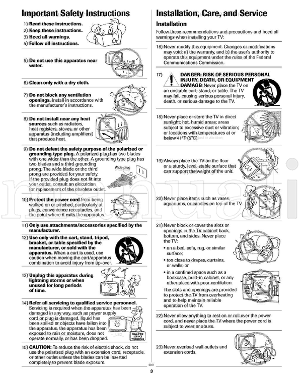 Toshiba COLORSTREAM 32A33 (35 pages) TV Operating Manual