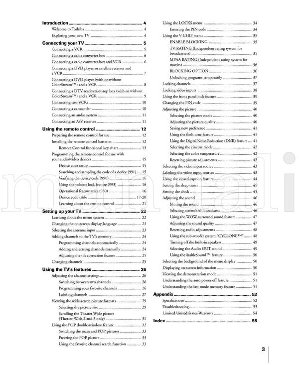 Toshiba COLORSTREAM WOW 34HF81 (56 pages) TV Operating Manual