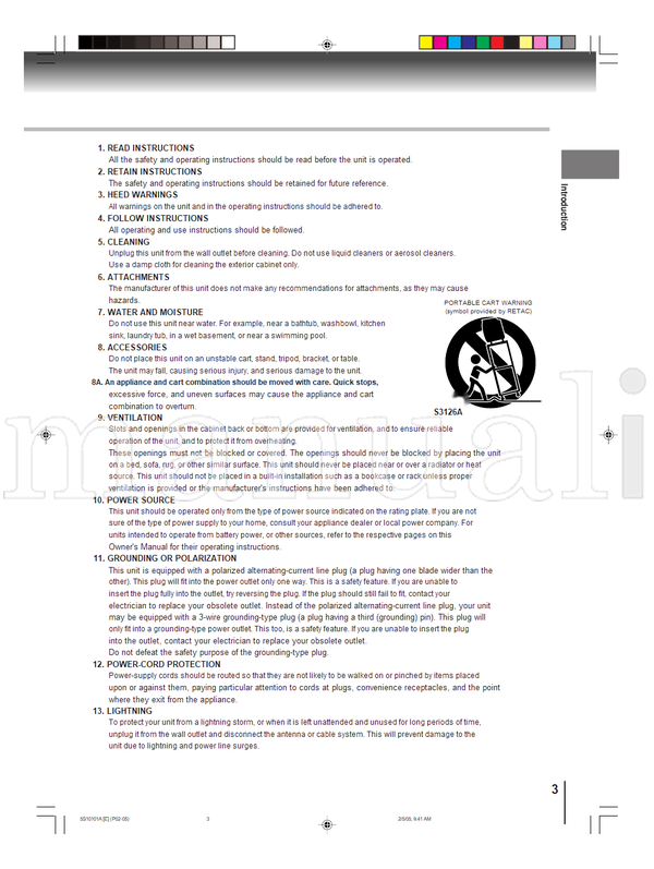Toshiba MD20F51 MD24F51 5S10101A (56 pages) TV/DVD Combo Operating Manual