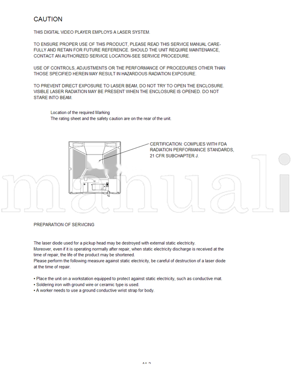 Toshiba MD20Q42 140-200601GR (69 pages) TV/DVD Combo Service Manual
